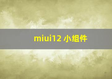 miui12 小组件